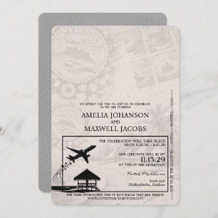 Graue Malediven Pass Einladung zur Hochzeit