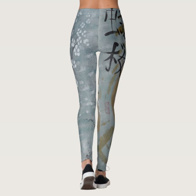 graue Malerei Leggings (Rückseite)