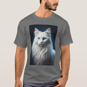 Graue Männerkatze mit blauen Augen T-Shirt