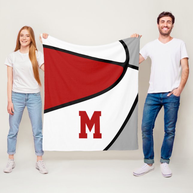 Graue Mannschaft färbt Jungs Basketball-Dekoration Fleecedecke (Beispiel)