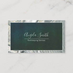 Graue Marble Border Extravagantes Script Beruflich Visitenkarte