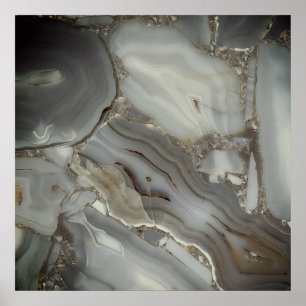 Graue Marmor mit Goldader Poster
