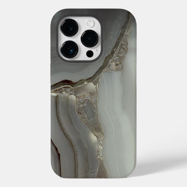Graue Marmor mit Goldvene Case-Mate iPhone Hülle (Rückseite)