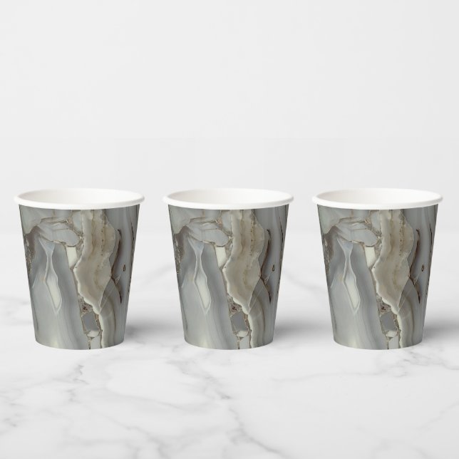 Graue Marmor mit Goldvene Pappbecher (Multi)