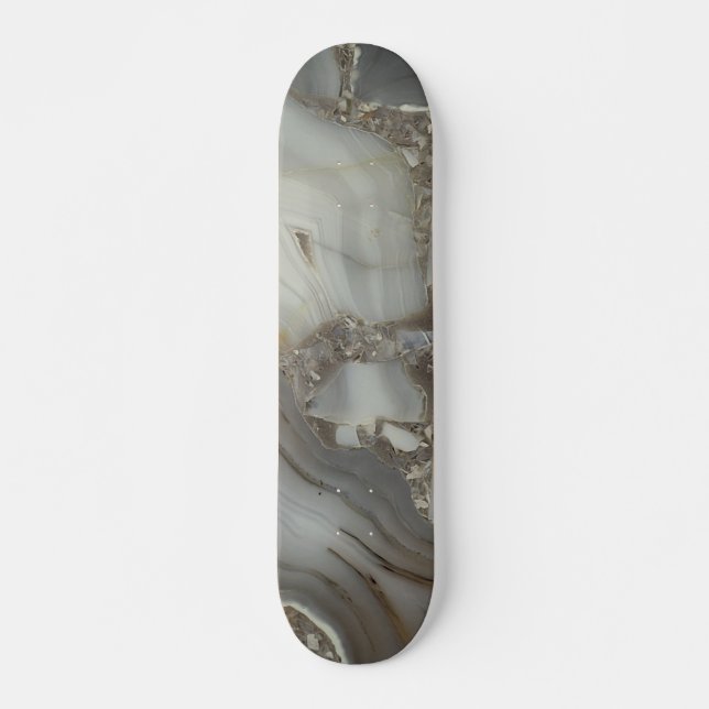Graue Marmor mit Goldvene Skateboard (Vorne)
