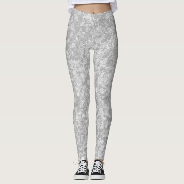 Graue Marmor-Muster-Leggings  Leggings (Vorderseite)