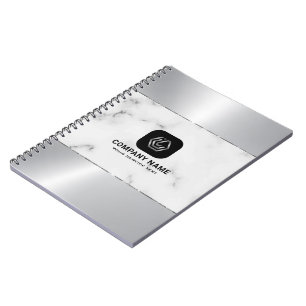 Graue Marmor- und Metallsilbertextur Notizblock