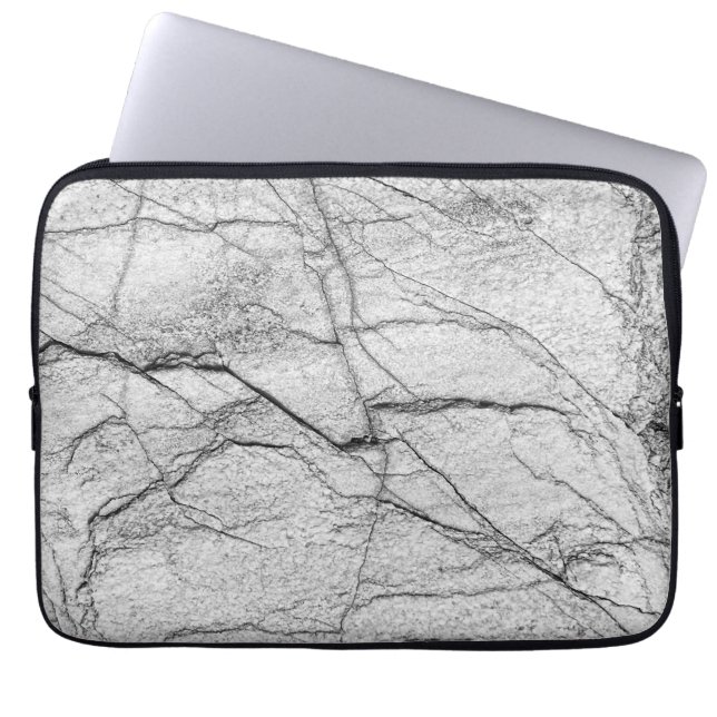 Graue Marmorplatte Laptopschutzhülle (Vorderseite)