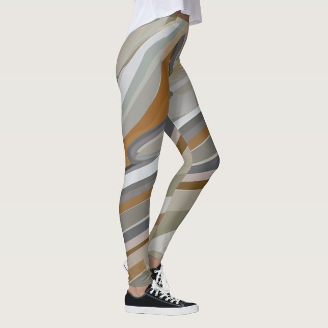 Graue Marmorstreifen Leggings (Rechts)