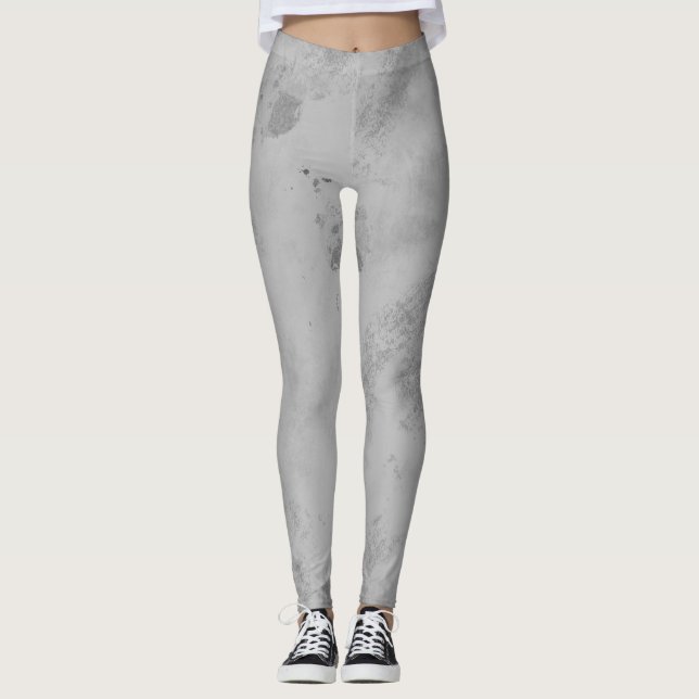 Graue Marmortextur Minimalistischer Stein Leggings (Vorderseite)