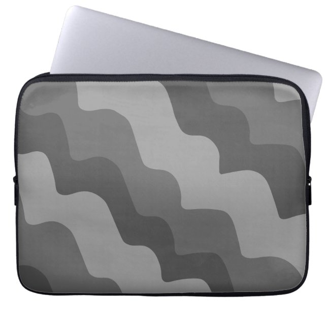 Graue Meereswellen Laptopschutzhülle (Vorderseite)