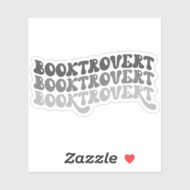 Graue mehrfarbige Retro Booktrovert Vinyl Sticker (Blatt)