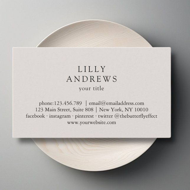Graue Minimal Business Card Visitenkarte (Gray Minimal Business Card Business Card)
