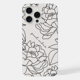 Graue Minimal Floral Ästhetisches Telefon Fall iPhone 15 Pro Max Hülle