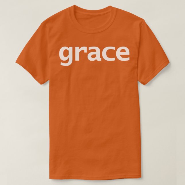 Graue Minimal Typografie Weißer Text T-Shirt (Design vorne)