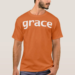 Graue Minimal Typografie Weißer Text T-Shirt