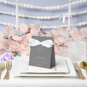 Graue Minimalistische, fette Art Wedding Geschenkschachtel