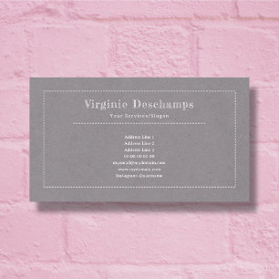 Graue Minimalistische Kraft Rustic Business Card Visitenkarte