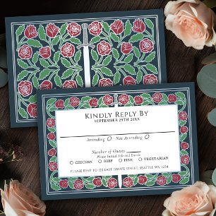 Graue mittelalterliche silberne florale Schwert kö RSVP Karte