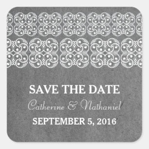 Graue, moderne Bohemische Save the Date Stickers