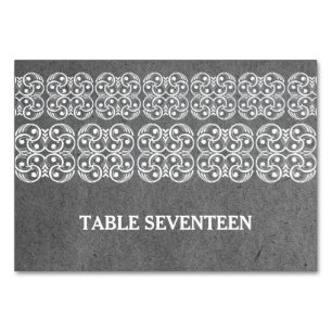 Graue moderne Bohemische Tischkarte Tischnummer