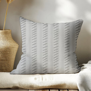 Graue moderne Boho Streifen Kissen