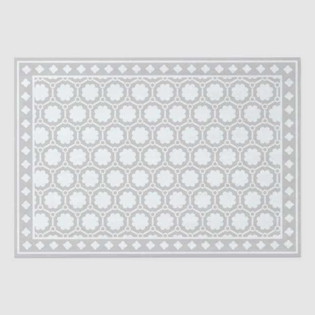 Graue moderne Bone-Inlay-Decoupage-Papier Seidenpapier (Vorderseite)