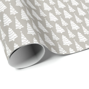 Graue moderne elegante Weihnachtsbäume Geschenk Geschenkpapier