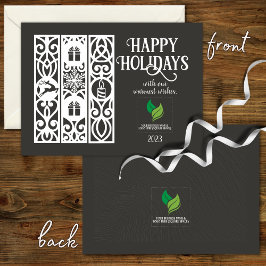 Graue, moderne Minimal Corporate Holiday Card Mitteilungskarte