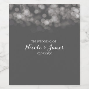 Graue Moderne Minimale Lichter Chic Elegante Glam Weinetikett