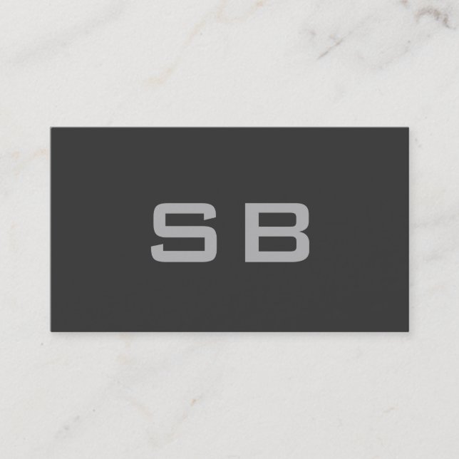 Graue moderne Monogram Standard-Visitenkarte Visitenkarte (Vorderseite)