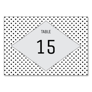 Graue moderne Polka Dots Table Card Tischnummer