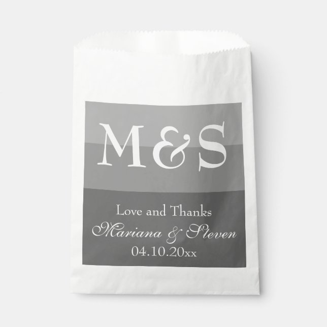 Graue moderne Schrift Geschenktütchen (Vorderseite)