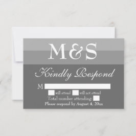Graue, moderne Script Wedding RSVP Card Dankeskarte