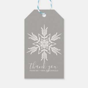 Graue moderne WINTER WONDERLAND-Gastgeschenk Hochz Geschenkanhänger
