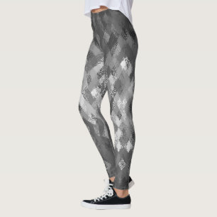 Graue Mono-Mischung Harlekin-Muster-Leggings Leggings