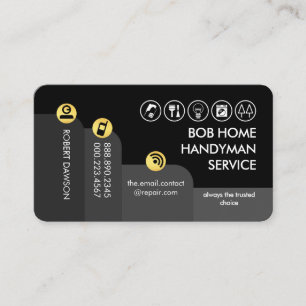 Graue monochrome Handwerker-Tabs Visitenkarte