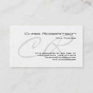 Graue Monogram Schwarz-weiß Charming Business Card Visitenkarte