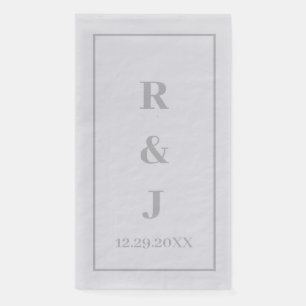 Graue Monogramm-Anfangsbuchstaben Benutzerdefinier Serviette