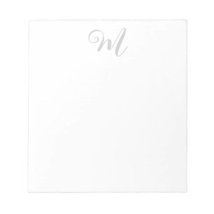 Graue Monogramm Minimalistische Schlichte Chic Notizblock