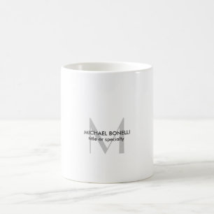 Graue Monogramm Schwarz-weiß Kaffeetasse