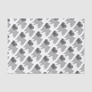 Graue Mops-Hundedesign Seidenpapier