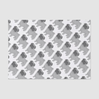 Graue Mops-Hundedesign Seidenpapier