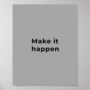 Graue Motivationswandkunst Poster