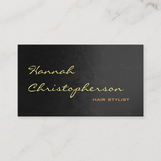 Graue Muster Chic Handwriting Hair Stylist Visitenkarte (Vorderseite)