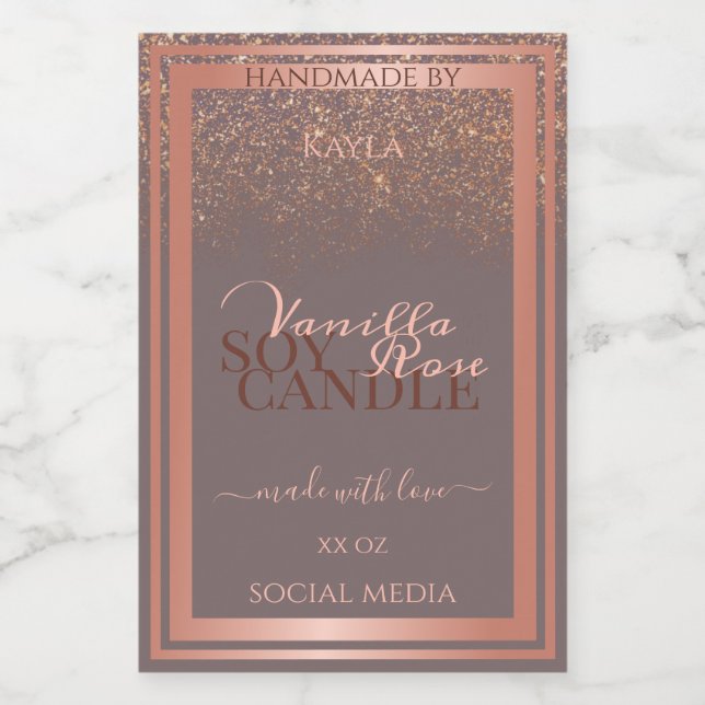 Graue Nobelverpackungsmarken Rose Gold Lebensmitteletikett (Einzelnes Label)