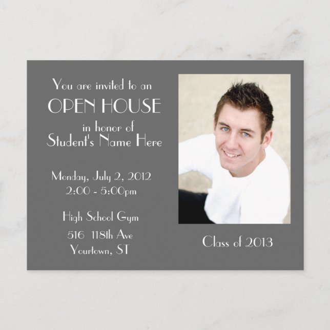 Graue offene Haus Postkarte (Vorderseite)