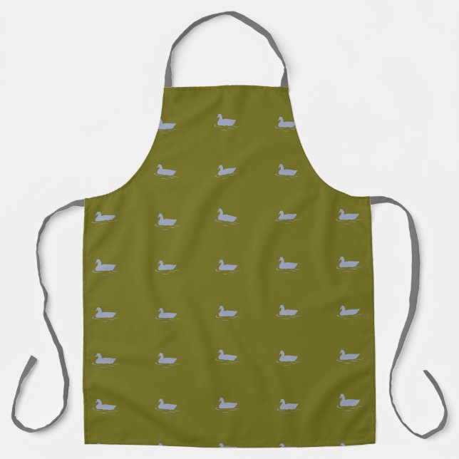 Graue Oliven-Gans-Volldruck-Schürze Schürze (Vorderseite)