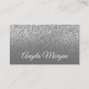 Graue Ombre-Silber-Glitter-Foto Visitenkarte