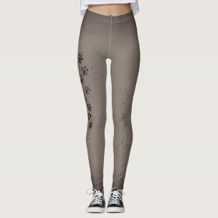 Graue Ombre Tatzen-Druck-Leggings Leggings